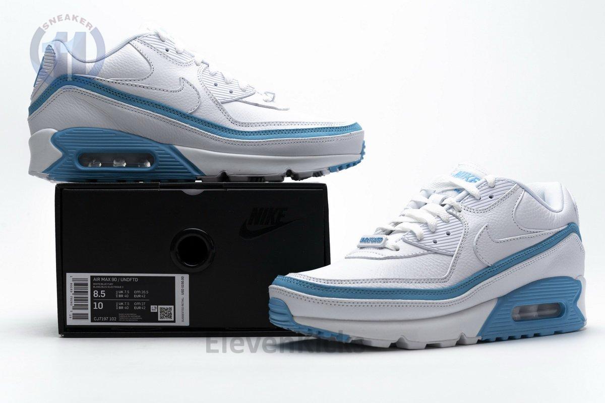 CJ7197-102 Undefeated x Nike Air Max 90 White Blue